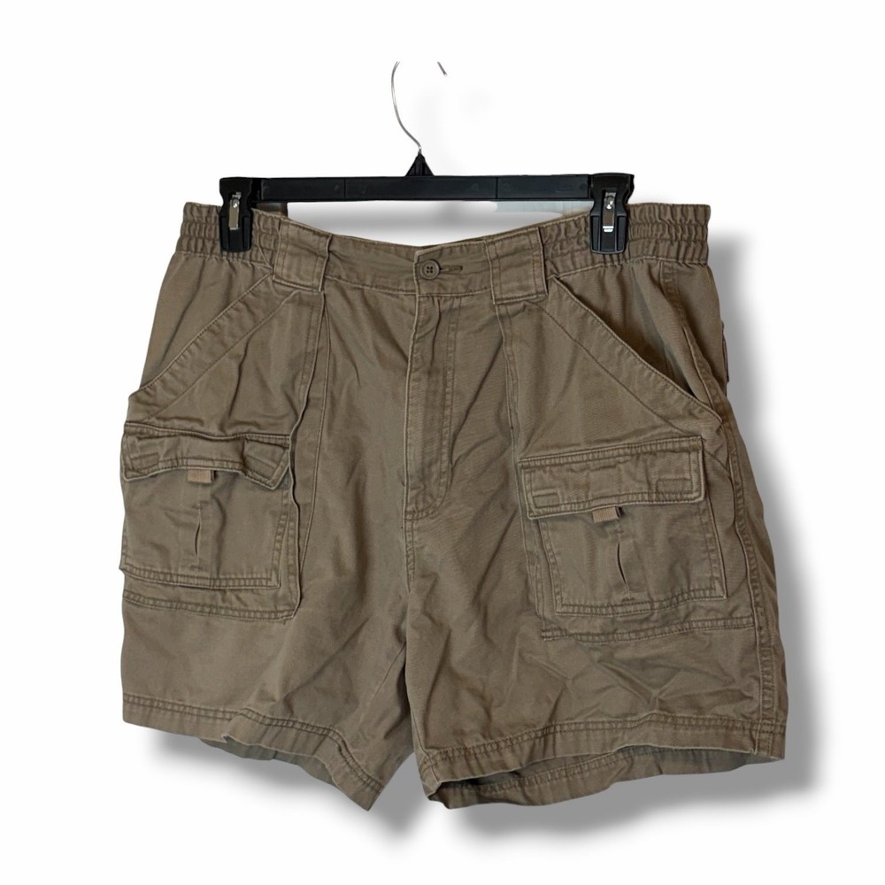 St Johns Bay Mens Tan Brown Cargo Shorts Size 38